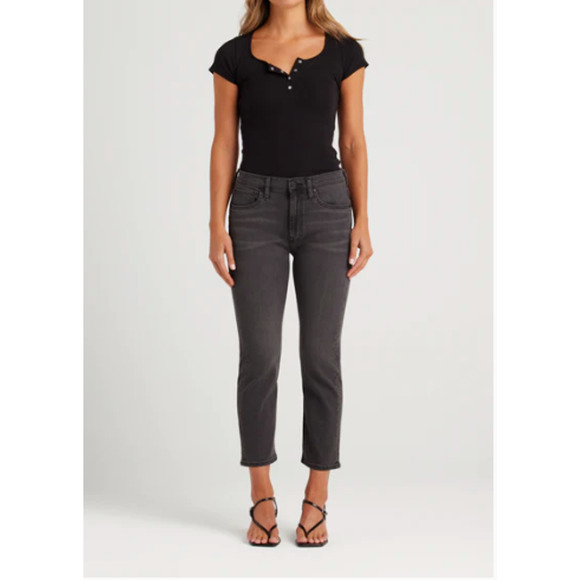 EDWIN NWT Elin Straight Long Black Denim Jean in Knight Rider // 00 (24) - Picture 2 of 14